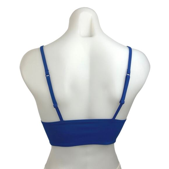 Free People Blue Cami Camisole Sleeveless Crop Strap Bra Top Adjustable Bralette - Picture 2 of 4